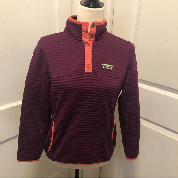 Ll Bean Ladies Half Button Sweater 